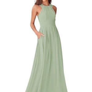 Azazie Colleen Dusty Sage Bridesmaid Dress